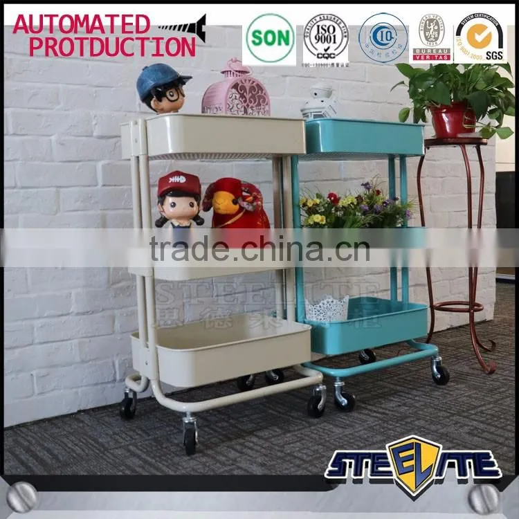Steel Korean furniture 3-tier rack kitchen trolley