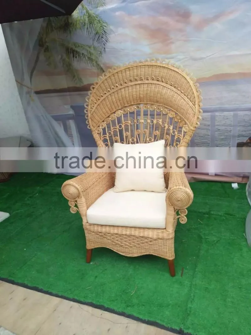 2017new fashion style rattan furniture peacock chair natural rattan chair(BG11-M019)