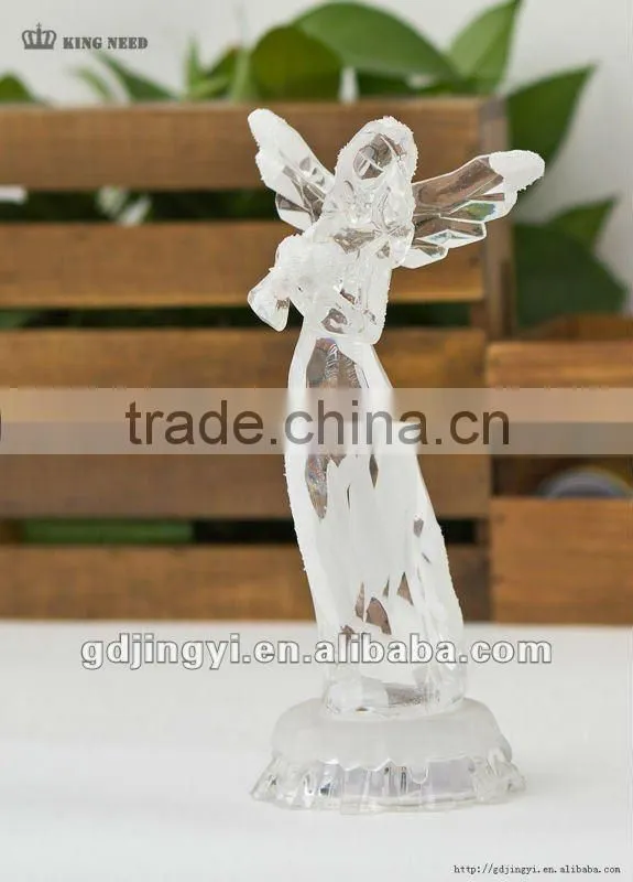 New Fashion Fancy Type Clear Lighted Led Light Christmas Acrylic Angel holding heart