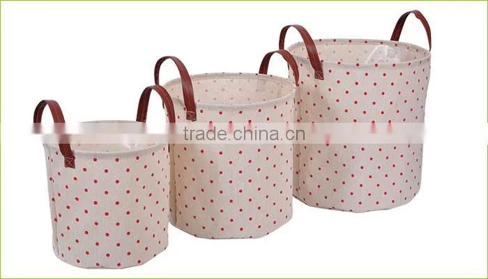 Cotton and flax cloth storage bucket