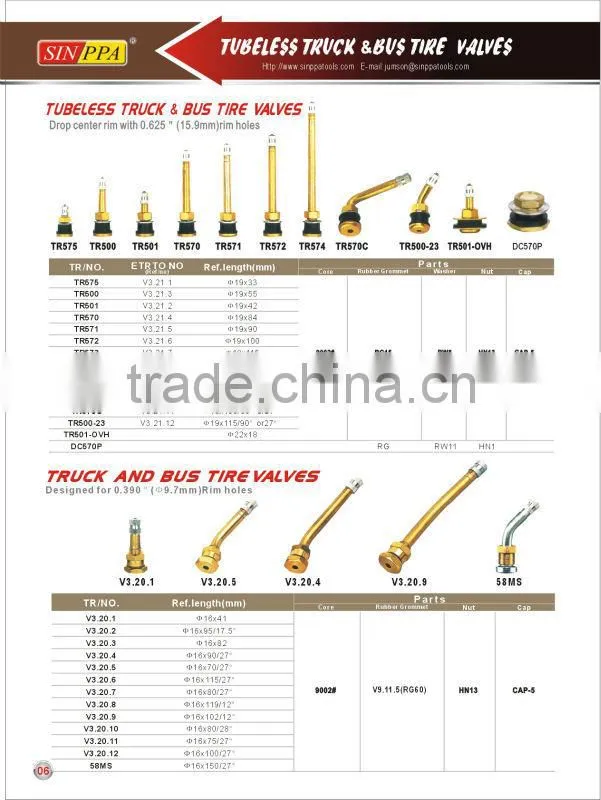 Tubeless Truck&BUS Tire Valve TR500