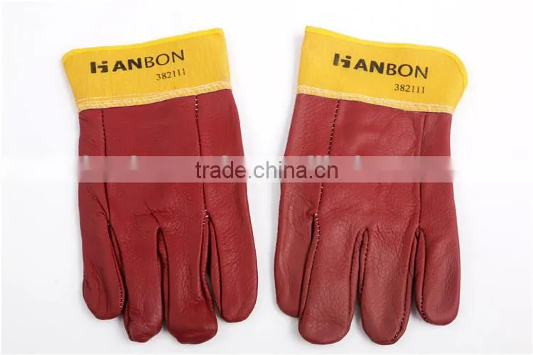 Professional welding goves with high quality of 11'' and 18'' yellow color