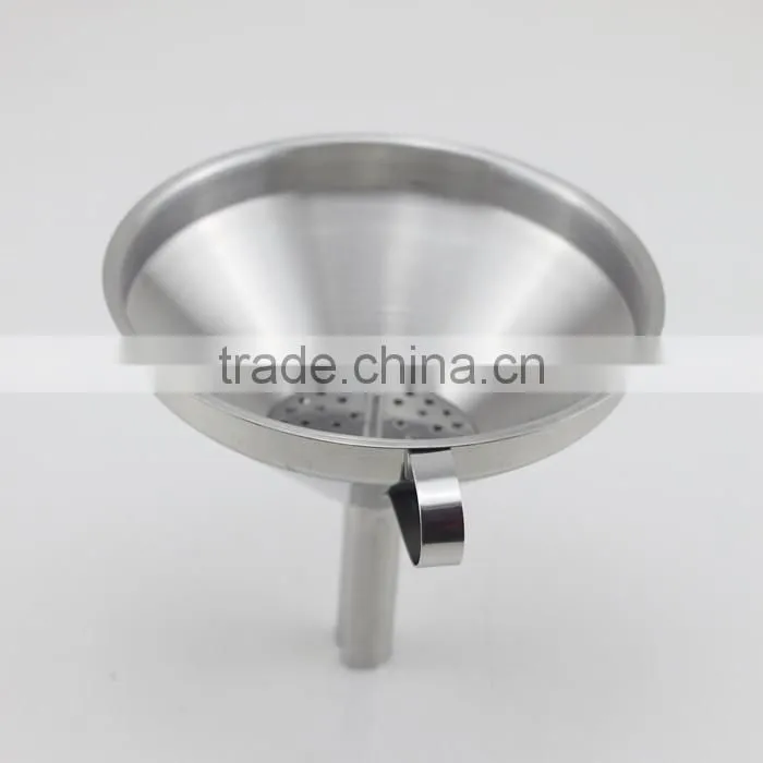 Wide Mouth Stainless Steel Funnel With Detachable Strainer