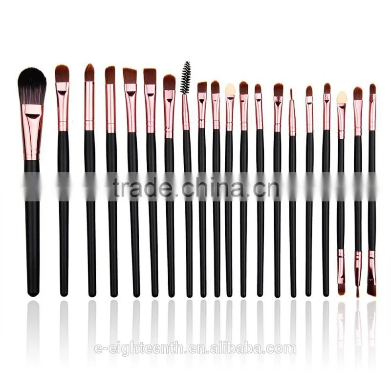 20 Pcs Pro Makeup Set Powder Foundation Eyeshadow Eyeliner Lip Cosmetic Brushes