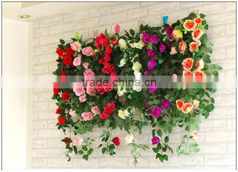 100CM 5Stems Artificial Rose Garland Wedding Party Decor Silk Flower Vine Garland