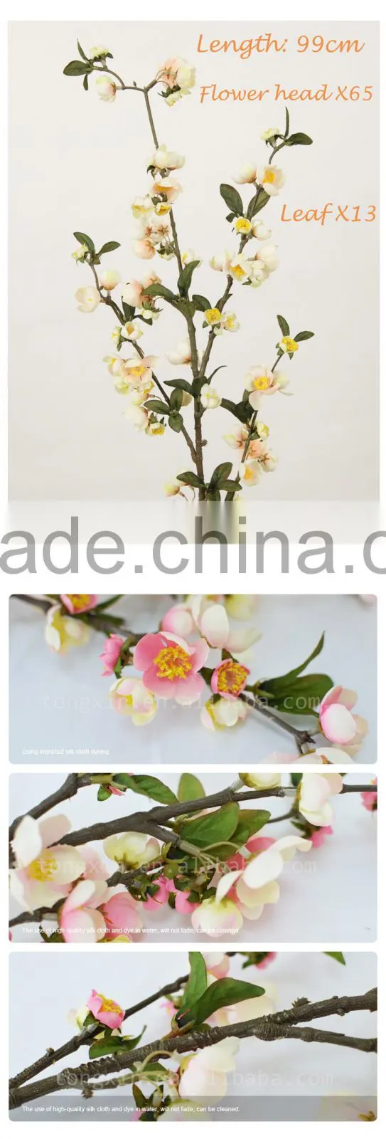 wholesale artificial silk flower for home decoration fabric apple flowers