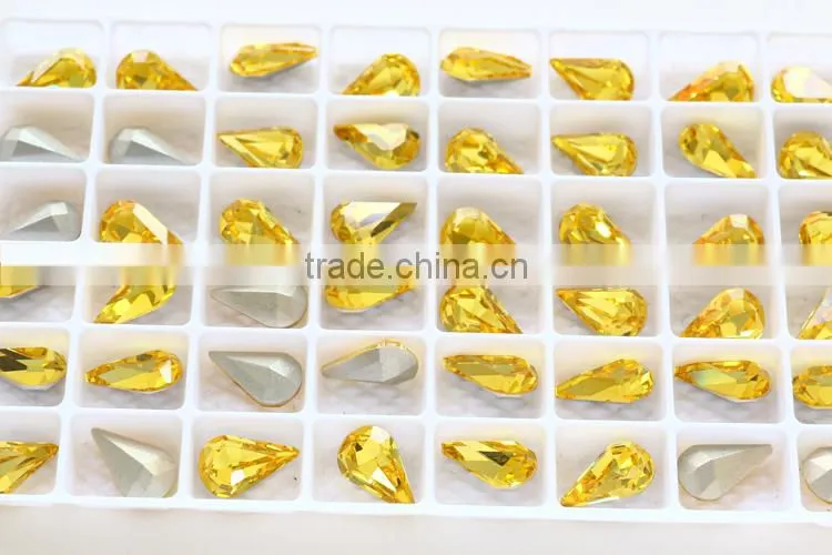 AAAAA grade water drop shape crystal glass fancy stones