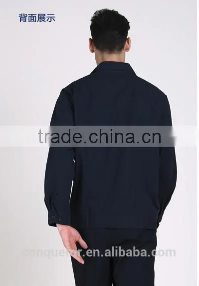 2015 new fashion deep navy technician uniform work uniform