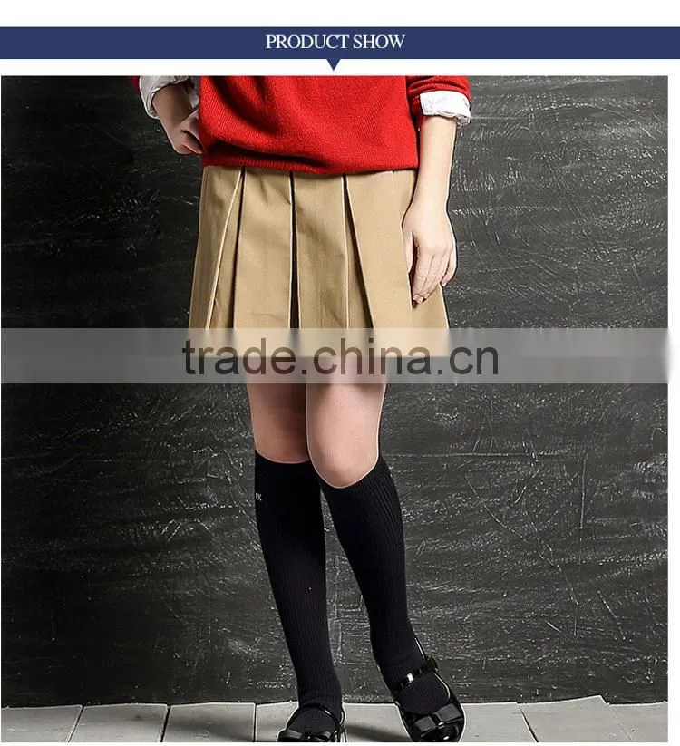 British student girl Khaki Skirt pleated Scotland school children skirt custom