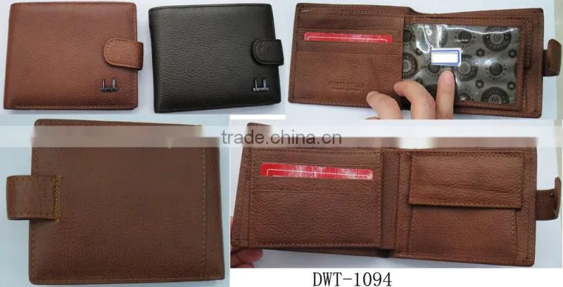 Fashion black brown napa genuine leather purse wallet money for men