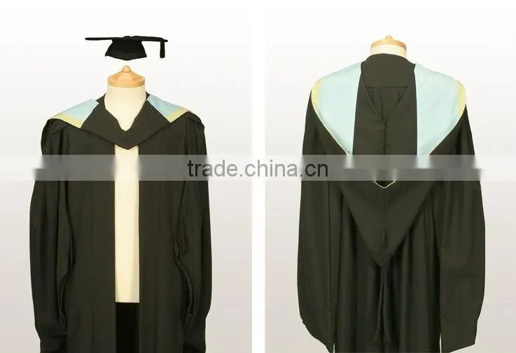 black elegant comfortable graduation robe design , 2014 new style graduation robe offered for graduates