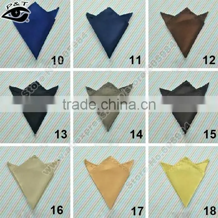 36 colors Solid Pocket Square polyster handkerchief pocket square Mens Pocket Towel for Gentleman