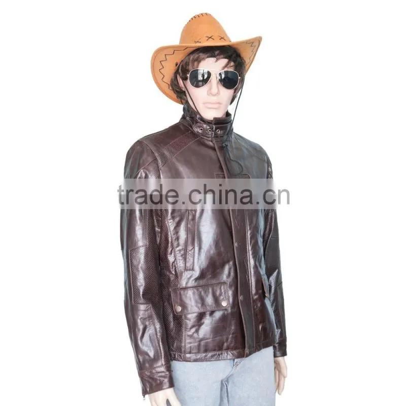 HIGH QUALITY SLIMFIT MEN BROWN RETRO LEATHER JACKET
