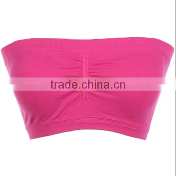 Seamless Spandex Layering PADDED BRA BANDEAU Crop Tube Top Strapless ONE SIZE-2