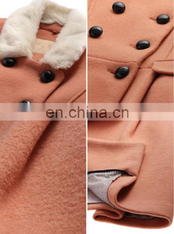 nifty vogue style winter fur collar high waist woolen fashion design european women winter coats