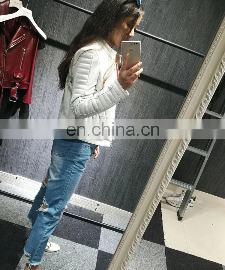 2017 Latest Designs Lady Casual Leather Jacket Wholesale Fashion Jackets for Women