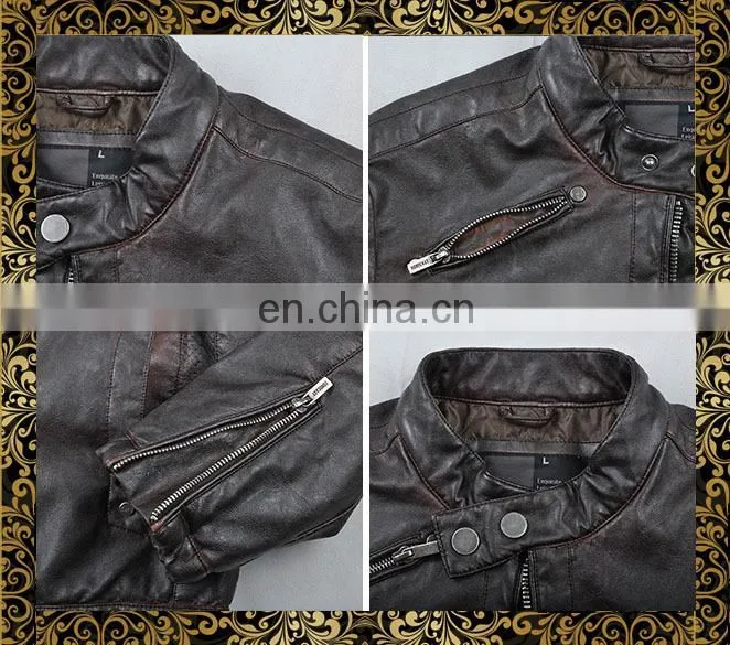 2015 new model designer genuine leather jacket