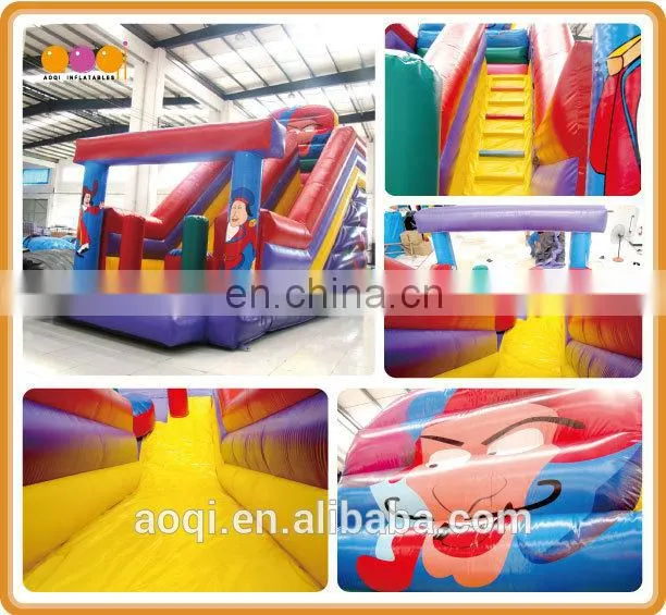 AOQI super quality factory price inflatable amusement park slide mini arch slide for kids
