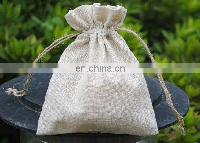 custom jewelry pouch linen drawstring pouch wholesale linen pouch printed logo with jute strings