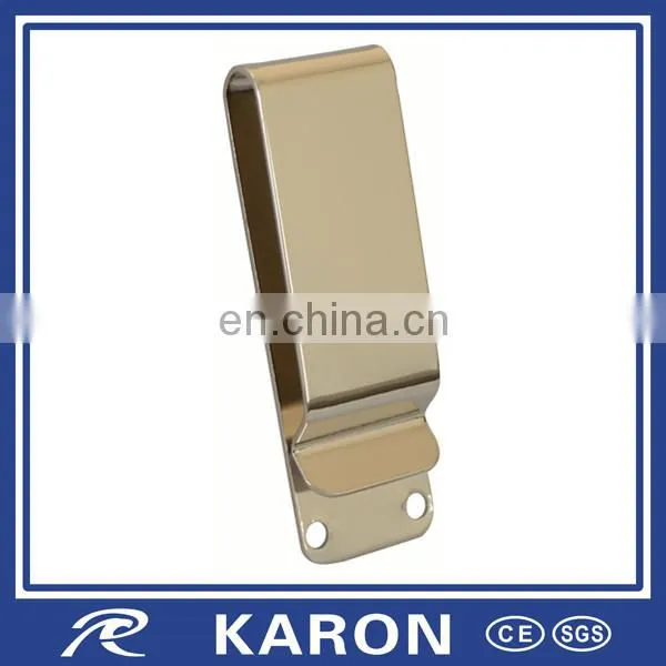 custom gold plated die struck logo cash bill clip in brass