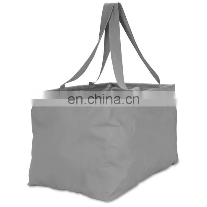 XD1019 Utility Tote Folding stripe canvas beach tote bag wholesale
