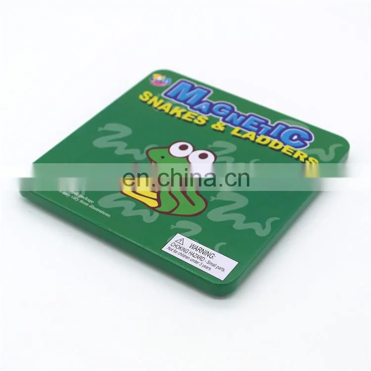 Fancy printed square chess game gift packaging tin box for kids
