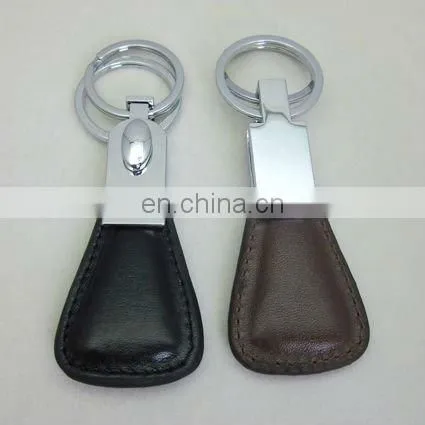 2011 metal leather keychain for promotional