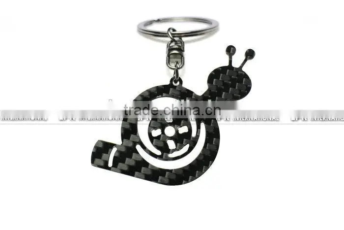 Wholesale Promotional Carbon Fiber Modern Turbo Snail Key Ring
