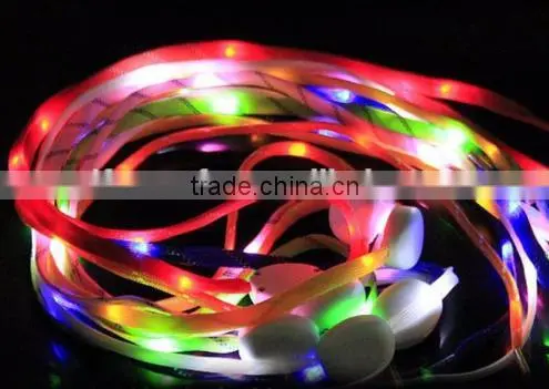 LED Shoe Laces Light Flashing Shoelaces Flat Laces Fashion Creative Gift 2016