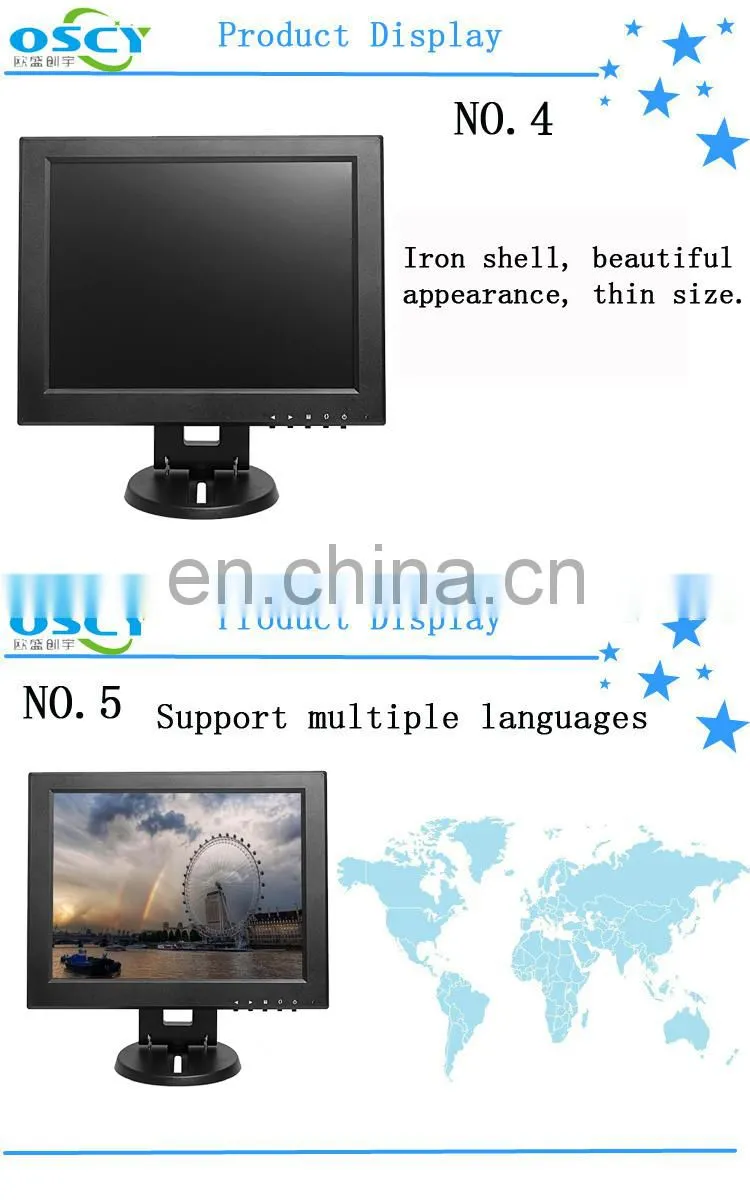 12 inch touch screen monitor 800X600 Lcd Ips Industrial Small Vga Video Display Store Touch Screen Monitor
