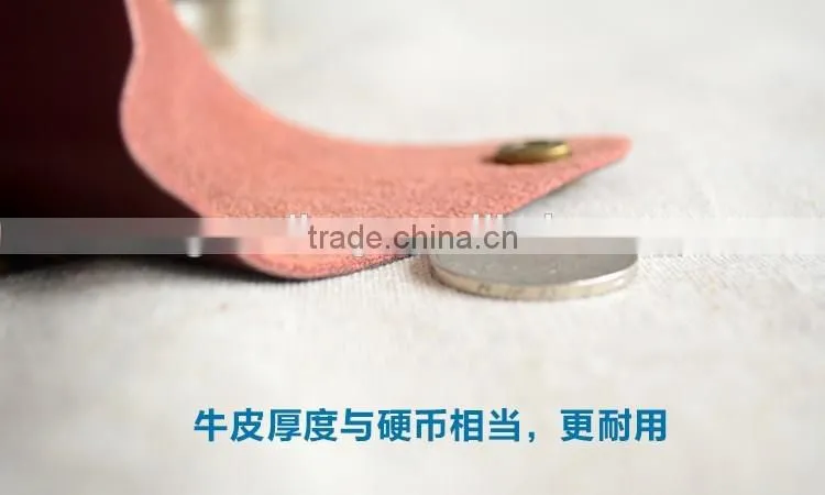 Guangzhou Wholesale Mini Convenient and Practical Genuine leather Coin Holder Purse with snap button
