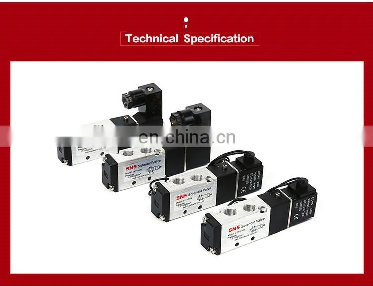 SNS 4V Series Aluminum Alloy Solenoid Valve Air Control 5 way 12v 24v 110v