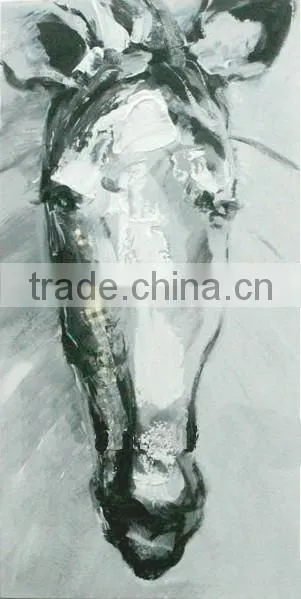 Monochrome animal horse's head hotel decorative painting