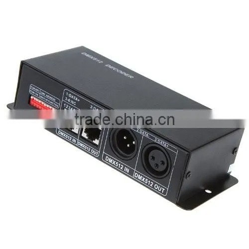 4 Channel DMX512 Decorder LED Controller DC 12V-24V for RGBW 5050 LED Strip Light