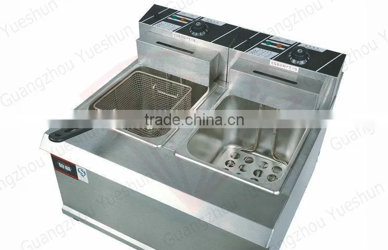2-Tank 2-Basket electric deep fried finger chips machine