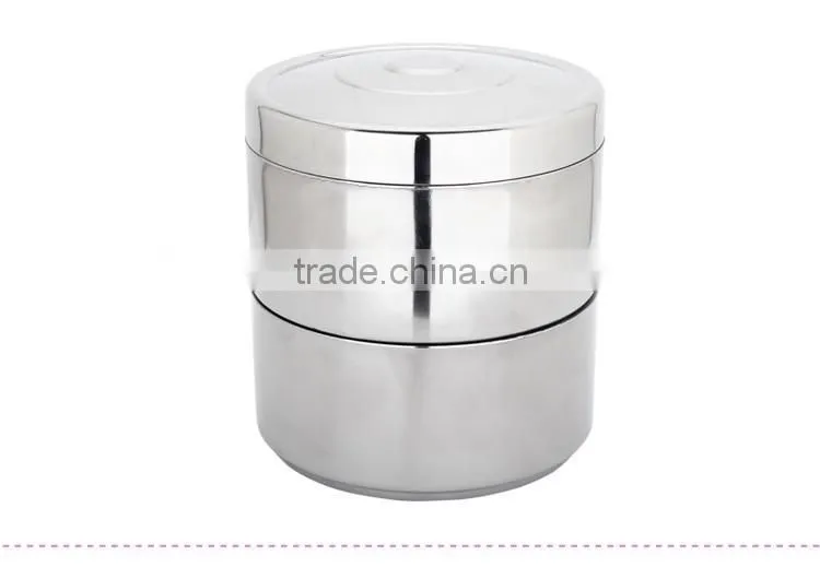 stainless steel colored tiffin lunch box/ 2 compartment insulated box/ bento box