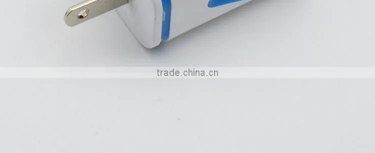 Factory Price Top Quality Portable 5V/2.1A LED light Dual USB Charger Travel USB Wall Charger for iphone/samsung free sample