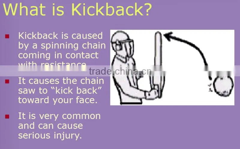 Buy the correct saw chain:low kickback 0.325" 0.058" semi-chisel saw chain