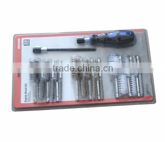 Hex Shank Engine Cleaning Brush Kit with Blister Package