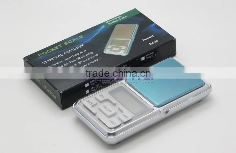 MH-500 Scale 500g/0.1g High Precision Blue LCD Pocket Weighing Scale