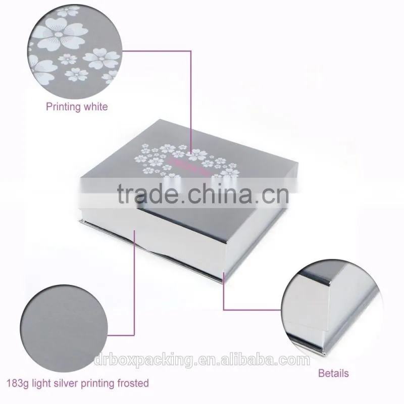 light silver printing frosted paperboard cosmetic packaging