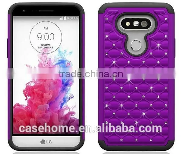 Bling Bling Shockproof 2 in 1 TPU+PC Silicon Back Cover for LG G5