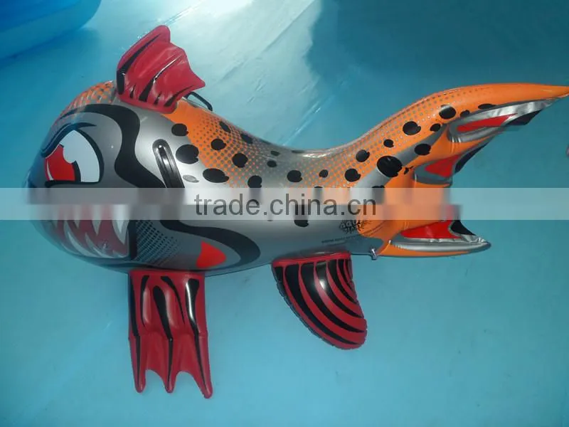 PVC promotion inflatable shark ride-on float for kids