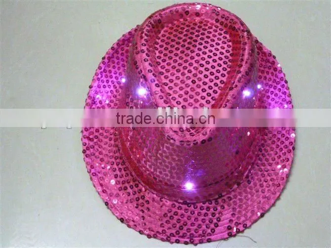 LED flshing paillette knight hats
