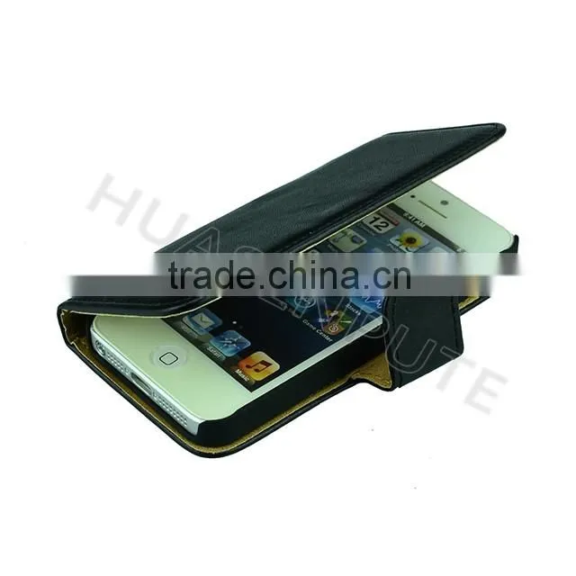 Mixed Color Wallet Leather Case For iPhone5, Flip Leather Case For iPhone5