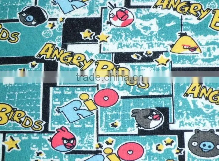 40s 350gsm cartoon spandex polyester fleece fabric