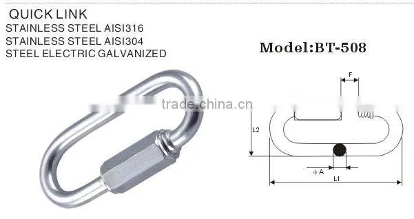 6mm Zinc Plated quick link in Karabiner Rigging Hardware Manufacturer
