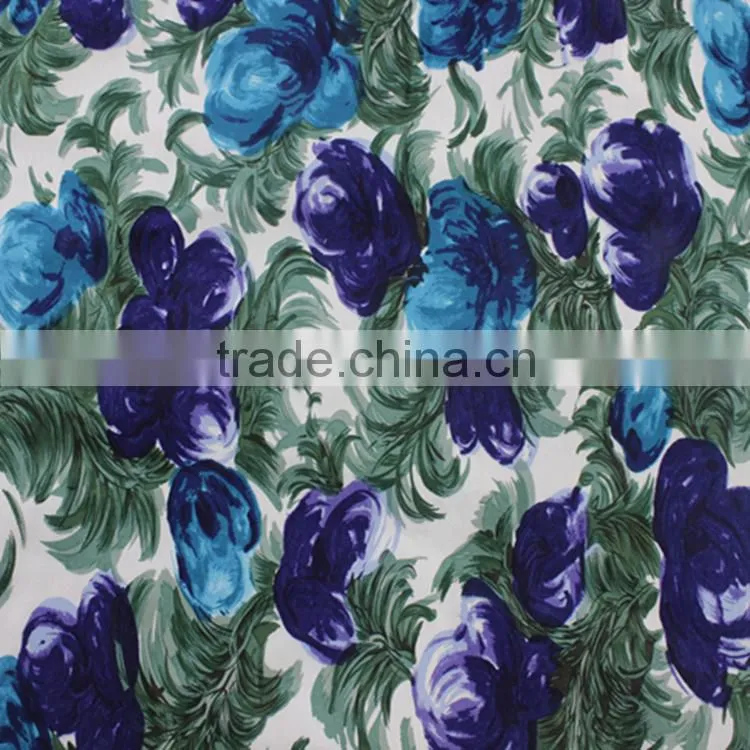 Beaulty flower design printed 100% cotton fabric for bulk wholesale clothing