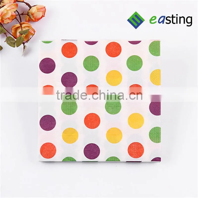 Color printing paper towels polka dot absorbent printed paper napkin