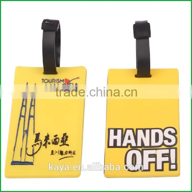 Soft PVC cartoon airplane luggage tag for tourists novelty